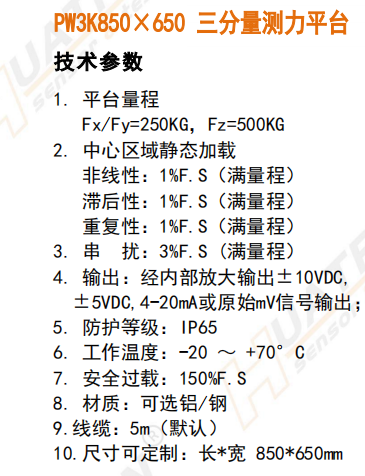 PW3K850×650三分量测力平台