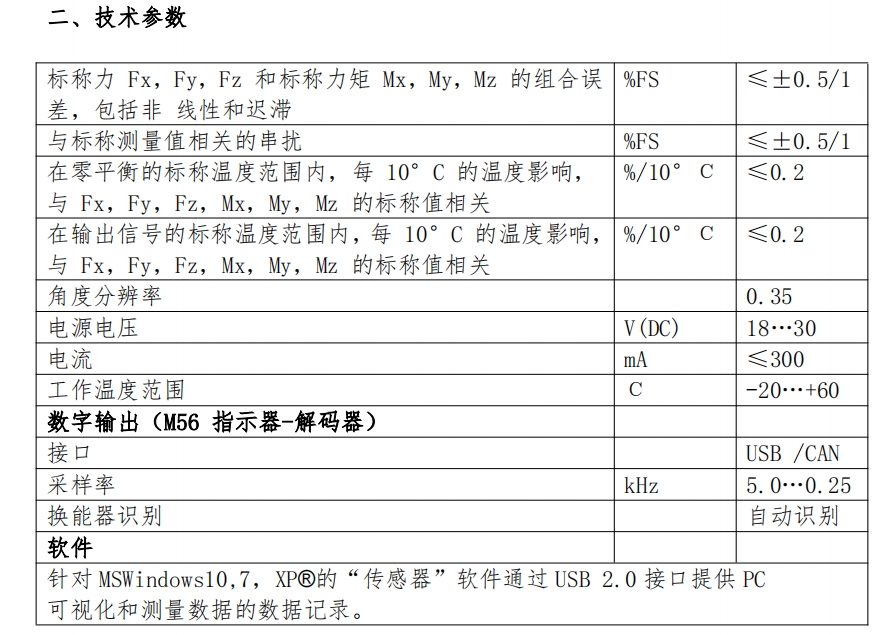 M56系列车轮六分量传感器