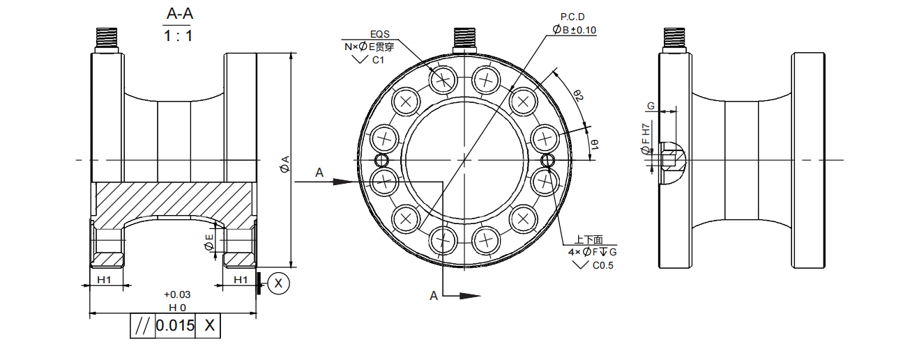 H2300系列双法兰柱式压力传感器